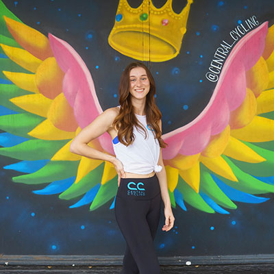 spin studio athletes standing in front of Central Cycling downtown St Pete location