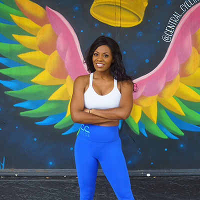 spin studio athletes standing in front of Central Cycling downtown St Pete location